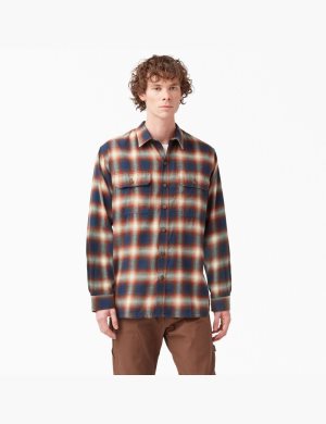 Dickies 1922 Flannel Röda Marinblå | 423067-LAJ