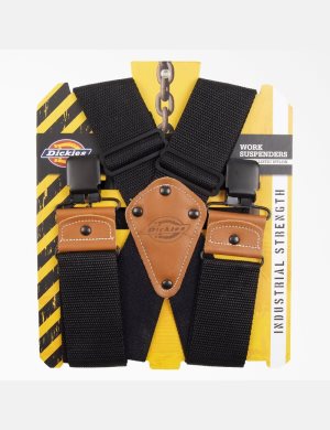 Dickies 2-Inch Breda Arbets Suspenders Svarta | 429075-LIV