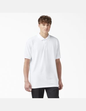 Dickies Adult Size Pique Korta Sleeve Polo Vita | 567801-ACX
