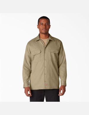 Dickies Arbets Shirt Khaki | 651723-DVQ