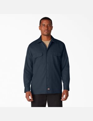 Dickies Arbets Shirt Marinblå | 702893-LJD
