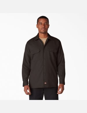 Dickies Arbets Shirt Mörkbruna | 178509-DMH