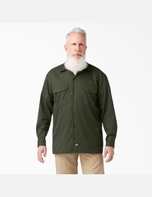 Dickies Arbets Shirt Olivgröna Gröna | 678405-APX