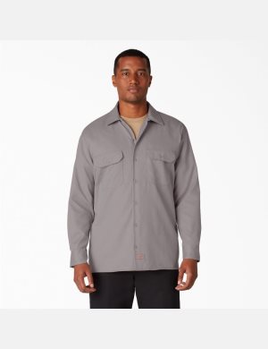 Dickies Arbets Shirt Silver | 732156-LKG
