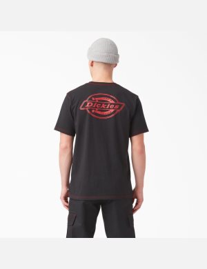 Dickies Back Logo Tryck Svarta Röda | 047896-ONH