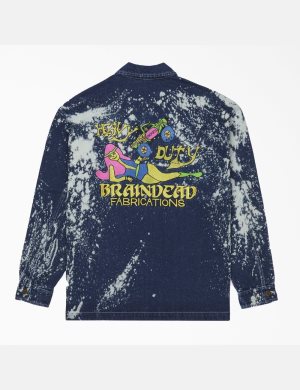 Dickies Brain Dead Bleached Denim Indigo Blå | 254138-TWH