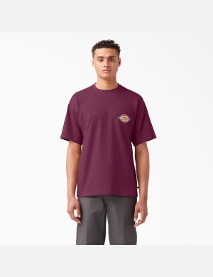 Dickies Chest Logo Pocket Lila Vinröda | 058637-XBZ
