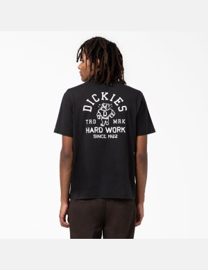 Dickies Cleveland Korta Sleeve Tryck Svarta | 602185-TXV
