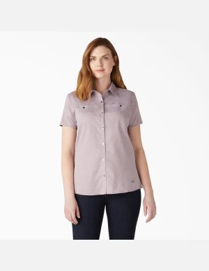 Dickies Cooling Korta Sleeve Arbets Lila | 284571-HKO