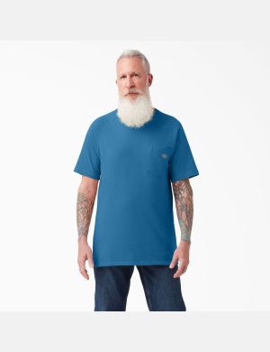 Dickies Cooling Korta Sleeve Blå | 689245-HBW