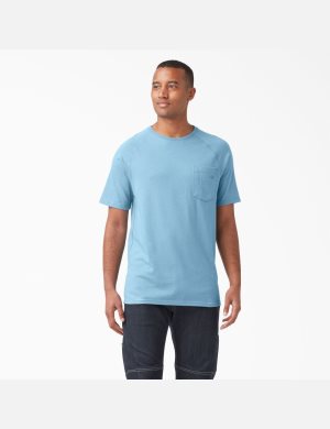 Dickies Cooling Korta Sleeve Blå | 935671-VDC