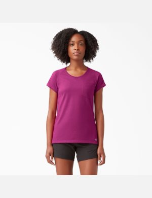 Dickies Cooling Korta Sleeve Fuchsia | 578240-VFM