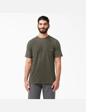 Dickies Cooling Korta Sleeve Gröna | 862470-BYI