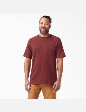 Dickies Cooling Korta Sleeve Röda | 207983-LSH
