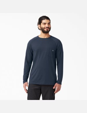 Dickies Cooling Long Sleeve Marinblå | 098231-BZE
