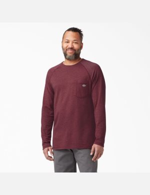 Dickies Cooling Long Sleeve Vinröda | 691250-FLK