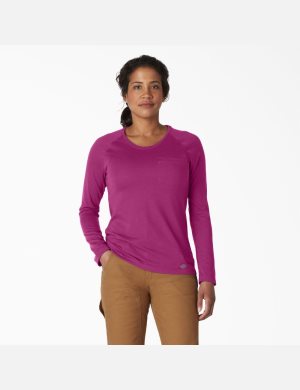Dickies Cooling T-Shirt Fuchsia | 362701-UDP