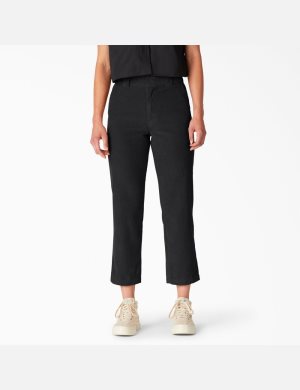Dickies Corduroy Cropped Svarta | 850291-WET