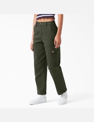 Dickies Cropped Olivgröna Gröna | 208439-YIB