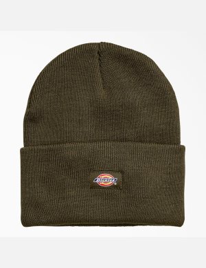Dickies Cuffed Knit Mörkolivgröna | 167204-FNP