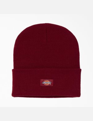 Dickies Cuffed Knit Mörkröda | 268945-UOK