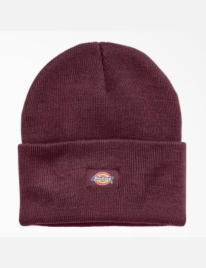 Dickies Cuffed Knit Vinröda | 503764-PUF