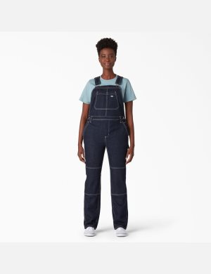 Dickies Denim Double Knee Bib Indigo Blå | 796235-XZA