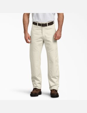 Dickies Double Knee Utility Painters Beige | 675312-MTK