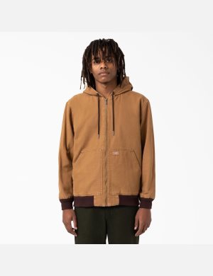Dickies Duck Hooded Bomber Jacket Bruna | 540176-JXK