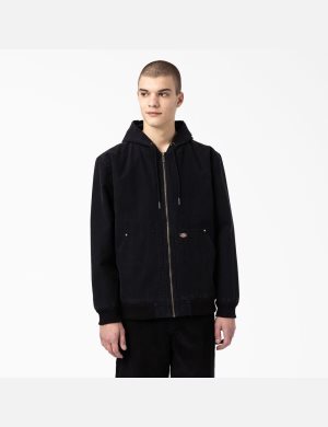 Dickies Duck Hooded Bomber Jacket Svarta | 286793-PKN