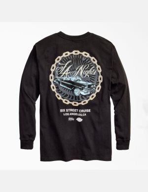 Dickies Estevan Oriol x LA Nights Long Sleeve Svarta | 791654-MKZ
