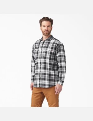 Dickies FLEX Long Sleeve Flannel Grå Svarta | 326914-FQG