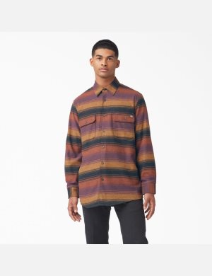 Dickies FLEX Regular Fit Flannel Vinröda | 863927-EQP