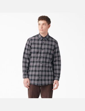 Dickies FLEX Regular Fit Flannel Vinröda Svarta | 905217-ADP