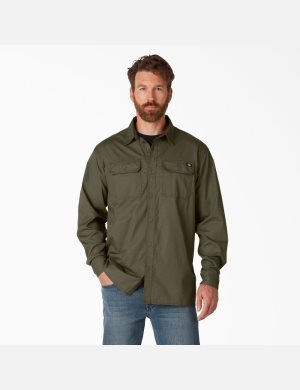 Dickies FLEX Ripstop Long Sleeve Gröna | 281790-UWG