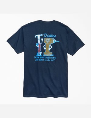 Dickies Feel Better On The Job Tryck Marinblå | 674013-KFA