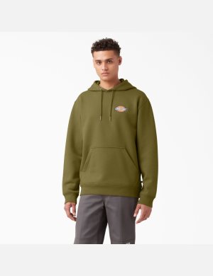 Dickies Fleece Embroidered Chest Logo Gröna | 870914-DPB