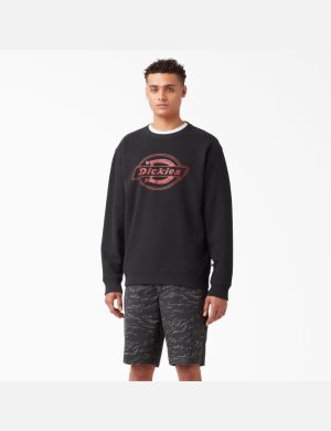 Dickies Fleece Logo Tryck Svarta Röda | 610239-ZTQ