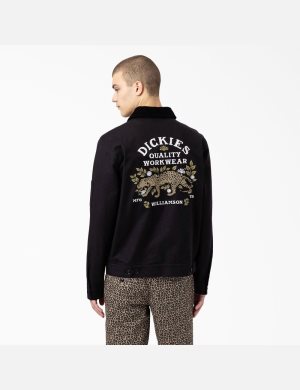 Dickies Fort Lewis Embroidered Svarta | 698724-GLJ