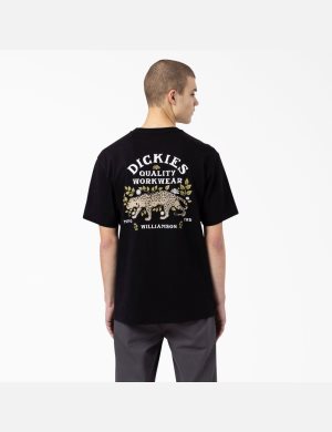 Dickies Fort Lewis Tryck Korta Sleeve Svarta | 570396-ATQ