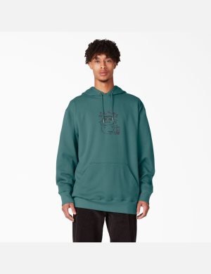 Dickies Franky Villani Drunkula Tryck Gröna | 423759-LIN