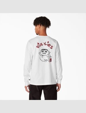Dickies Franky Villani Drunkula Tryck Long Sleeve Vita | 865903-JHV