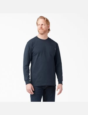 Dickies Heavyweight Crew Neck T-Shirt Marinblå | 270598-DTS