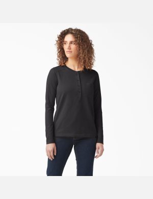 Dickies Heavyweight Henley Svarta | 082175-QXY