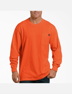 Dickies Heavyweight Neon Crew Neck T-Shirt Ljusorange | 463517-QLH