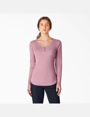 Dickies Henley Shirt Lila | 974826-NKR
