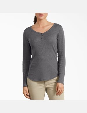 Dickies Henley Shirt Mörkgrå | 208176-GIR