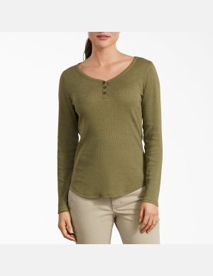 Dickies Henley Shirt Olivgröna | 261793-YSA