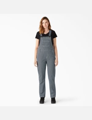 Dickies Hickory Stripe Boyfriend Fit Bib Stripes | 097683-VWY