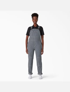 Dickies Hickory Stripe Double Knee Bib Stripes | 309162-DPR